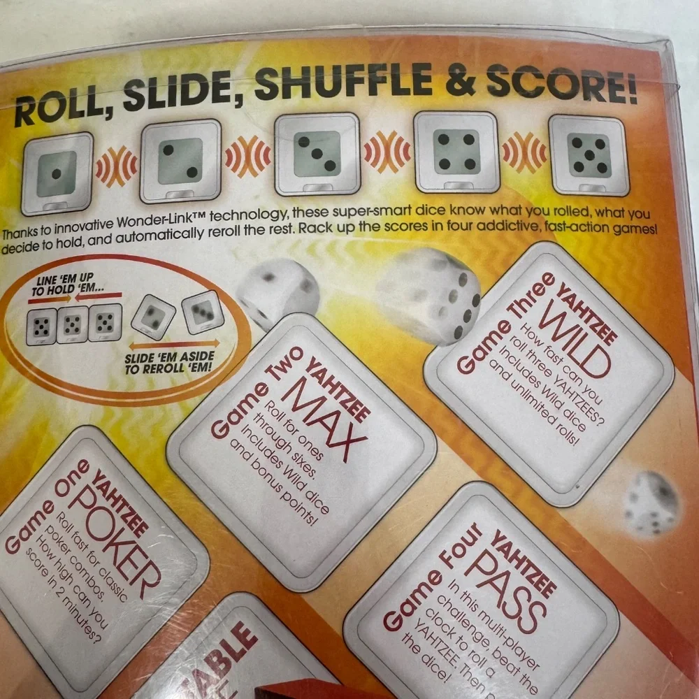 Hasbro Electronic Yahtzee Flash 4 Fast Action Games Poker Play Wild Dice 2011